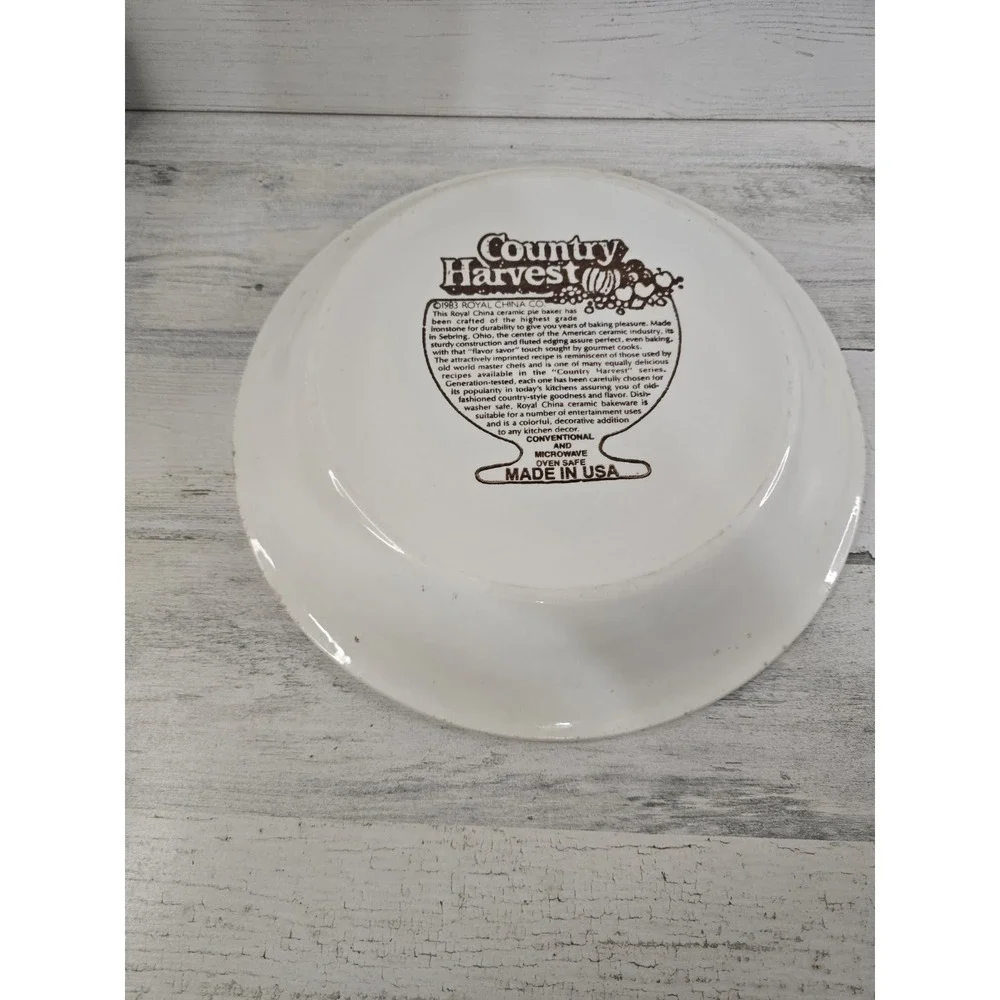 Vintage 1983 Royal China Country Harvest Pumpkin Pie Recipe Plate 10